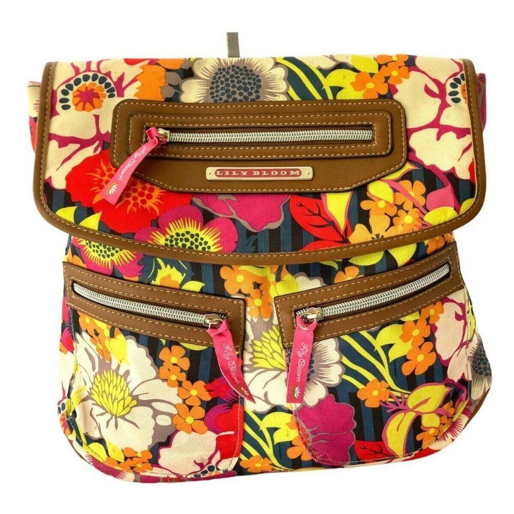 Lily Bloom Floral Backpack - Pink & Blue Recycled Eco-Friendly Karma Bloom